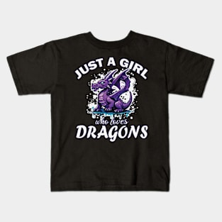 Just a Girl who loves Dragons Kids T-Shirt